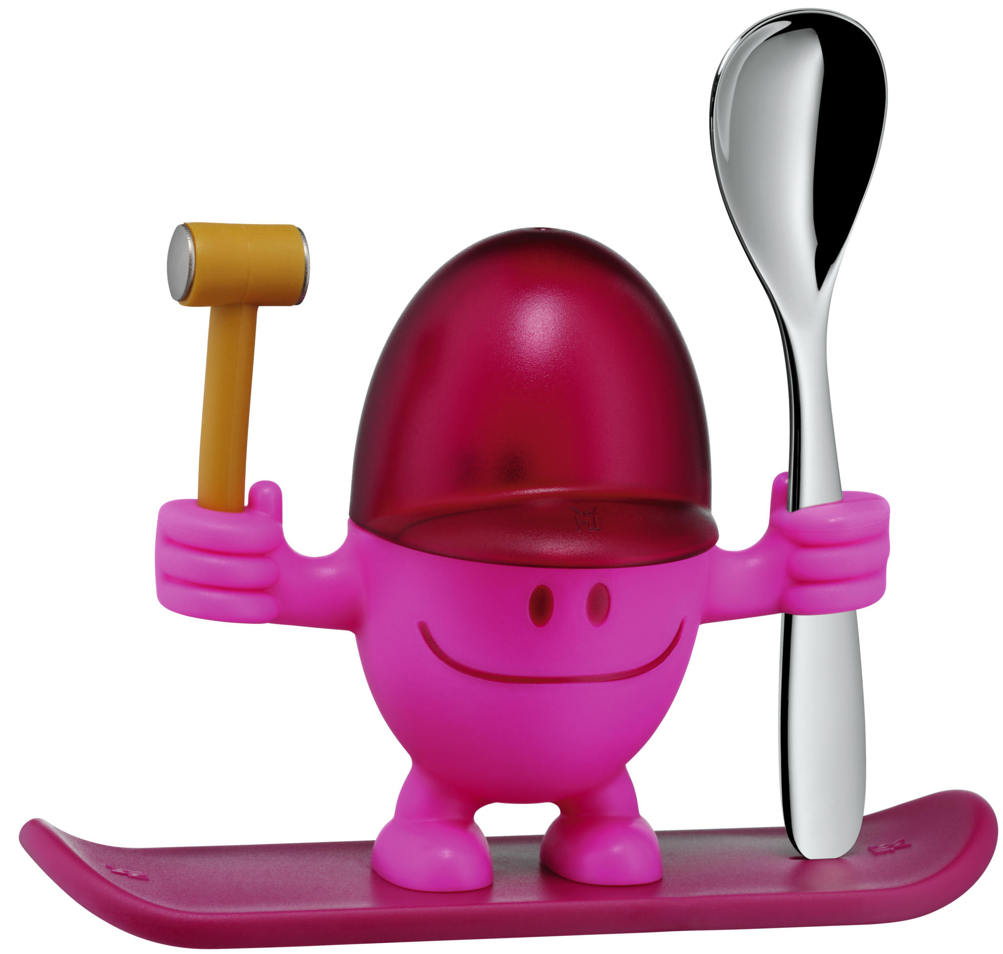 Egg cup set McEgg with spoon, pink 2-piece
