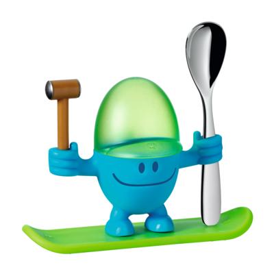 Egg cup set McEgg with spoon, blue 2-piece