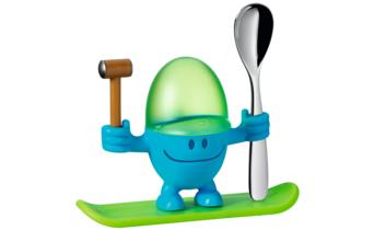 Egg cup set McEgg with spoon, blue 2-piece