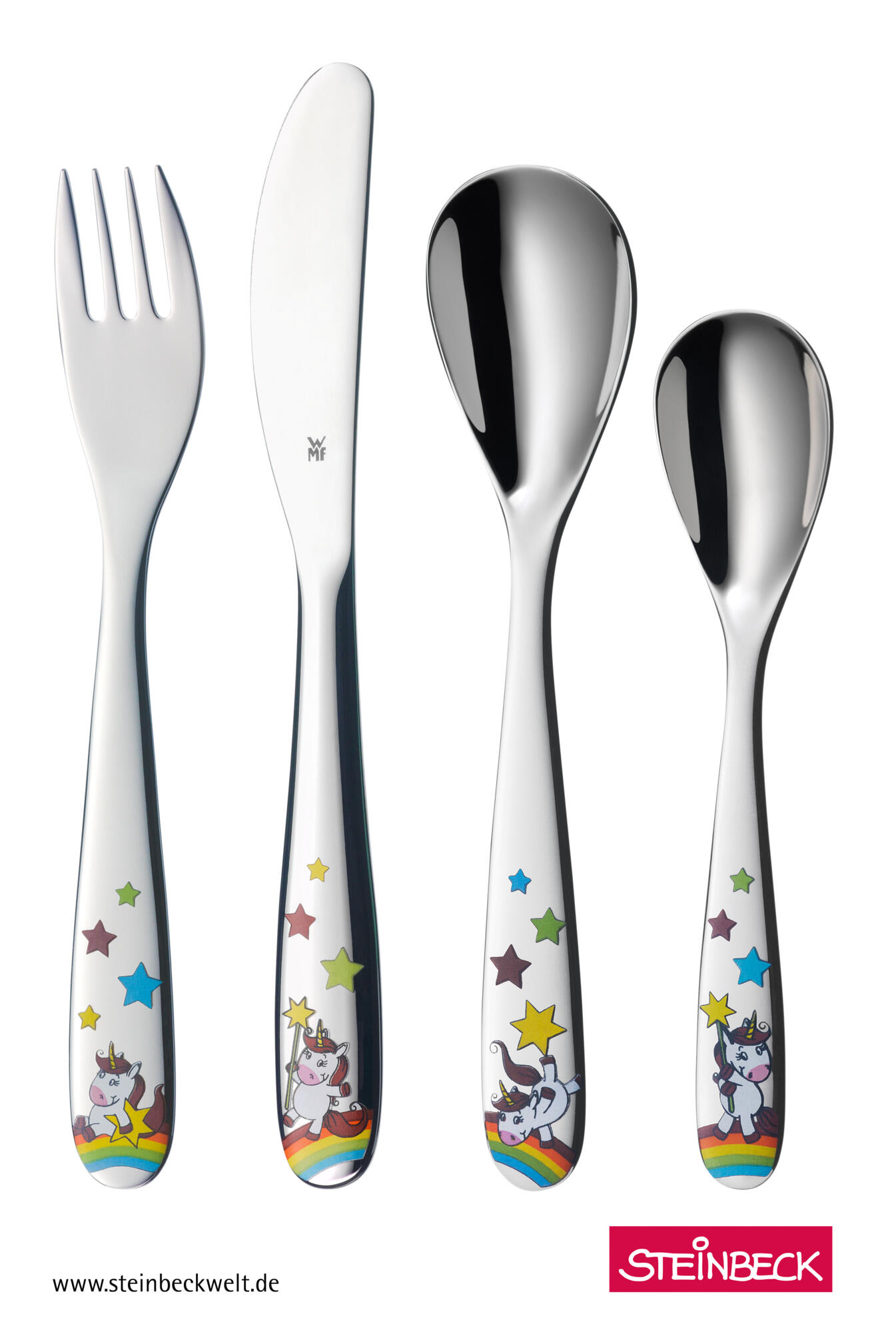 Kids cutlery set Unicorn, 4-piece