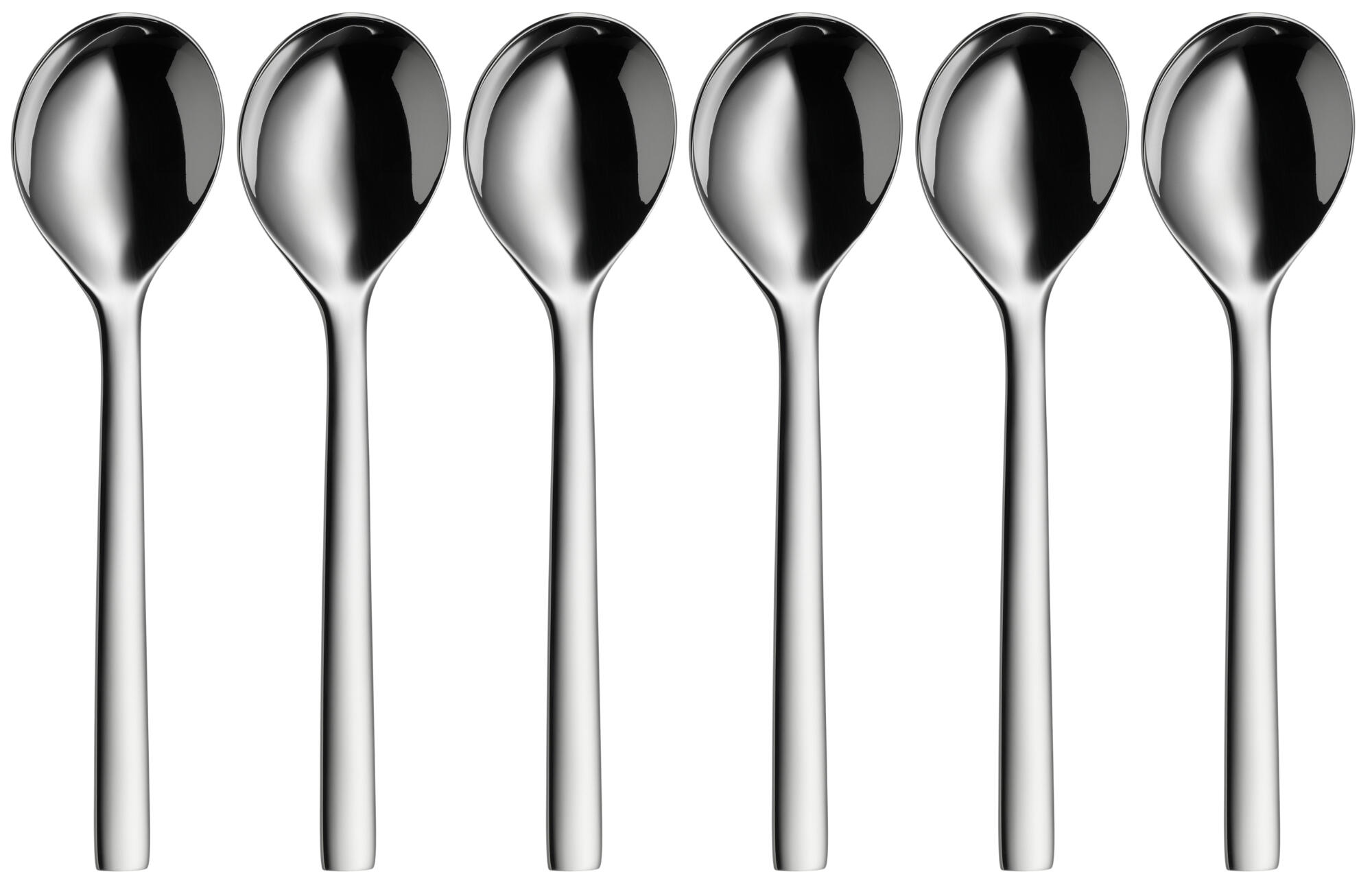 6 Pieces large Soup Spoons, Stainless Steel Spoon