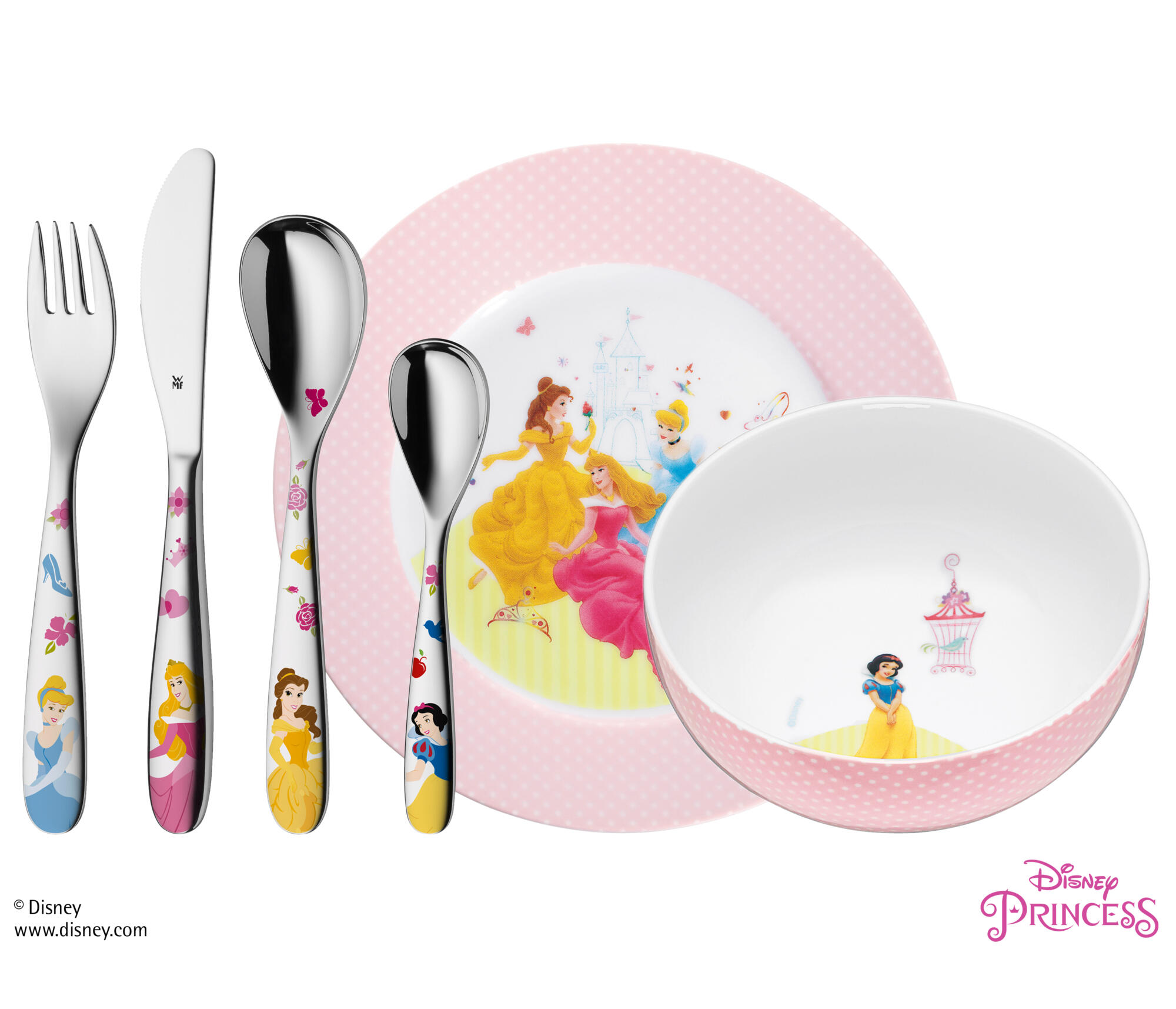 Disney Princess Cinderella & Belle Fork & Spoon Set BPA Free NEW IN PACKAGE!!! 